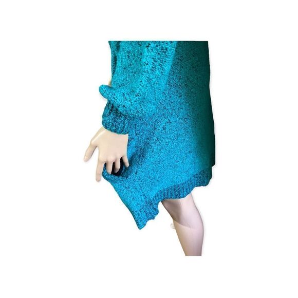 Vicki Wayne Teal Nubby Knit Open Front Cardigan PL - Picture 4 of 8